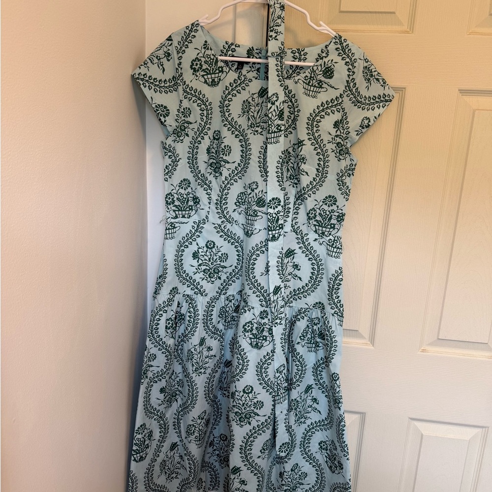 Talbots Green Asymmetrical Dolman Sleeve Sundress